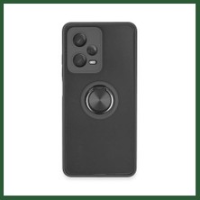 Bezos Redmi Note 12 5g Uyumlu Kılıf Montreal Yüzüklü Silikon Kapak - Siyah Bzst