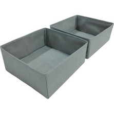 Happy Trend Gri Çekmece Içi Düzenleyici Organizer Set - Çok Amaçlı Dolap Içi Kutu Seti (28 * 28 * 13CM)