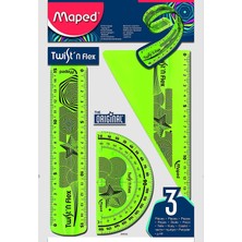 Happy Trend 1 x Yeşil Çevirmeli 'n Flex Geometri Seti, Açı Ölçer, Mezura, Quatra Seti.