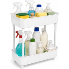 Happy Trend Katlı Raf Mutfak Banyo Düzenleyici, Tezgah Evye Lavabo Altı Üstü Organizer, 2 Kat Dolap Içi Depolama Rafı