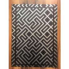 Happy Trend Yıkanır Kağıt Labirent Desen Oto Paspas Kağıdı Siyah Gümüş Baskı 50 Adet 35X50CM