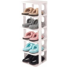 Happy Trend Home 5 Katlı Plastik Ayakkabılık Raf, Eklenebilir ve Büyütülebilir Düzenleyici Organizer, Kapı Önü ve Ev Içi Kullanım Için Ideal, Uzun Ömürlü ve Dayanıklı (Beyaz)