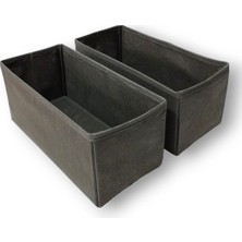 Happy Trend Antrasit Çekmece Içi Düzenleyici Organizer Set - Çok Amaçlı Dolap Içi Kutu Seti (28 * 13 * 13)