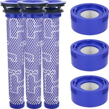 Happy Trend V8 V7 Için Filtre, Dyson V8 V7 Animal Motorhead Absolute Kablosuz Elektrikli Süpürge Için Yedek Filtre ve Ön Filtre, Temizlik Fırçası ile Yedek Filtre Yedek Parça Aksesuarı, 3 Son Motor Filtresi
