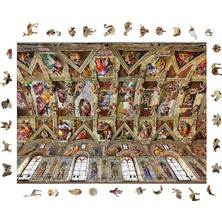 Happy Trend Puzzle Yetişkin - Sistina Şapeli - 450 Parça, 29 x 39 cm - Yapıştırıcı Folyo Dahil - Benzersiz Şekilli Parçalar & Özel Figürler - R1-17