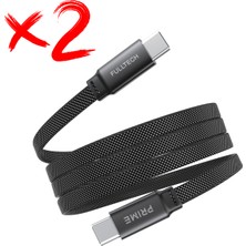Bontec 2 Adet 60W Şarj Kablosu, 3A Type-C To Type-C Şarj ve Data Kablosu, 1 Metre Kablo Uzunluğu, Ince Manyetik Kablo, Esnek ve Dayanıklı Yapı