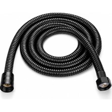 Happy Trend Banyo Premium Siyah Duş Hortumu 150 Cm, Epdm Esnek ve Dayanıklı Duş Başlığı Hortumu, Siyah Banyo Duş Hortumu, Su Kaçağına Karşı Güvenli Bağlantılı Modern Tasarım