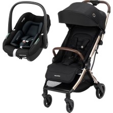 Maxi-Cosi Eva-Pebble S Otomatik Katlanan Seyahat Sistem Kompakt Bebek Arabası Champagne Black