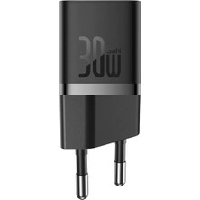 Baseus Gan5 Mini 30W Usb-C Pd Hızlı Şarj Adaptörü - Siyah