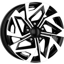 Kormetal 15 Inç 5X114.3 Renault Icon Siyah Elmas Kesim Jant Modeli (4 Adet)
