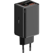 Baseus Gan6 Pro 65W Gan 4 Port (2 Usb-C + 2 Usb-A) Pd Hızlı Şarj Adaptörü - Siyah