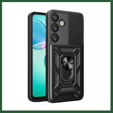 Bezos Samsung Galaxy S26 Uyumlu Pars Lens Yüzüklü Silikon - Siyah Bzst