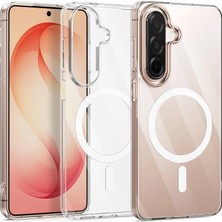 Caseonn Samsung Galaxy A27 Kılıf Magsafe Özellikli Sararmaz Kristal Sert Kapak Şeffaf