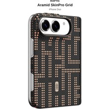 iPhone Duo Uyumlu Kılıf M-Safe Şarj Özellikli Raptic Aramid Skinpro Grid Serisi Karbon Kapak Siyah