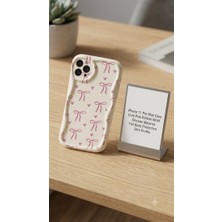 Elivora iPhone 11 Pro Max Sevimli Pembe Kurdele Desenli Silikon Kılıf