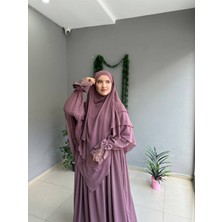Yüsra Collection Tesettür Erva Abaya ve Uzun Sufle 2'li Takım