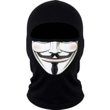 Elivora Unisex Baskılı Balaklava 1 Adet Tek Beden Viskoz Kask Içi Motosiklet Maskesi - Siyah - Standart