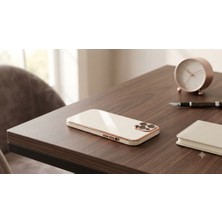 Elivora iPhone 11 Uyumlu Rose Gold Detaylı Lüks Krem Telefon Kılıfı