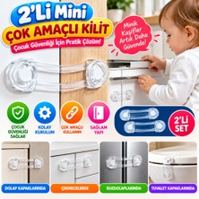 Efnaz Style 2'li Mini Çok Amaçlı Kilit- Çocuk Güvenlik Gereçkerli Çekmece,dolap,kapak Kilidi