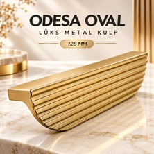 Badem10 Odesa Oval Altın 128 mm 12.8 cm Metal Mobilya Mutfak Çekmece Dolap Dolabı Kapak Kulpu Kulbu Kulpları