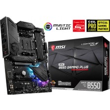 MSI Msı Mpg B550 Gamıng Plus Ddr4 4400MHZ 1xhdmı 1xdp 2xm.2 USB 3.2 Atx Am4 (Amd Am4 5000/4000G/3000 Serileri Ile Uyumlu)