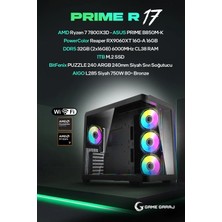 Game Garaj Prime R17 Amd R7 7800X3D 16GB RX9060XT 32GB Ram 1tb SSD 240MM Sıvı Soğt Freedos Oyuncu Oem Paket