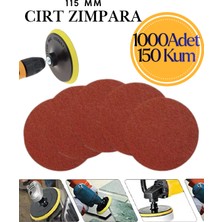 Kayra Leather Craft 1000 Adet 115 mm Cırt Zımpara Kağıdı 150 Kum Avuç Taşlama Spiral Uyumlu Velcro Deliksiz Cırtlı Zımpara