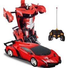 Beyazkuş Ticaret Uzaktan Kumandalı Araba Ferrari Kırmızı Renkli Şarjlı Robota Dönüşen Oyuncak