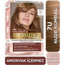 L'Oréal Paris Excellence Krem Saç Boyası 99 ml Amonyaksız Altın Kumral Renk 7U Doğal Görünüm
