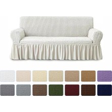 Elgeyar Natural Renkli Pamuk-Polyester Kumaş Bürümcük Koltuk Kılıfı 3'lü