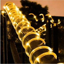 Brf Store Fineveil 100 LED 10 Metre Sarı Flex Peri LED Işık Güneş Enerjili Solar Bahçe Balkon Ağaç Aydınlatmas