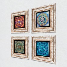 Brf Store Fineveil Pinecone Stone Mandala Taş Duvar Tablosu - Çerçeveli Taş Tablo - Dekoratif Duvar Sanatı - M