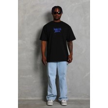 Marchè Bien Erkek Baskılı T-Shirt Kısa Kol Bisiklet Yaka Regular Fit Tişört - Siyah