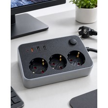 Adalı Store Bilgisayar ve Mobil Cihazlar Için USB ve Type C Çıkışlı Akım Korumalı Uzatma Prizi