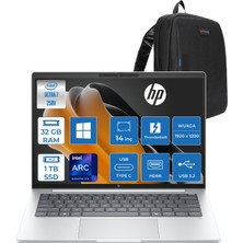 Hp Elitebook 8 G1I Intel Core Ultra 7 258V 32GB LPDDR5X 1tb SSD Intel Arc 140V 14" Wuxga IPS Windows 11 Pro Taşınabilir Bilgisayar D30NJETWP02 + Zettaçanta