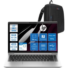 Hp Elitebook 640 G10 Intel Core I7-1370P 16GB Ddr4 512GB SSD Intel Iris Xe Graphics 14" Fhd IPS Freedos Taşınabilir Bilgisayar 9X1B8ESF01 + Zettaçanta