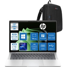 Hp Elitebook x G1I Intel Core Ultra 5 228V 32GB LPDDR5X 2tb SSD Intel Arc 130V 14" Wuxga IPS Windows 11 Home Taşınabilir Bilgisayar D30NTETWH03 + Zettaçanta