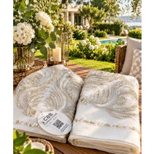 Umut Home Collection Umut Home Çeyizlik Pullu Boncuklu Havlu ve Bohça Seti 2 Parça Çeyizlik Nişan Seti