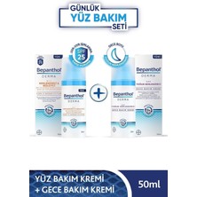 Bepanthol Derma Yoğun Nemlendirici Gece Bakım Kremi 50 ml ve Nemlendirici Besleyici Yüz Bakım Kremi 50 ml Kuru Ciltler İçin Etkili İçerik