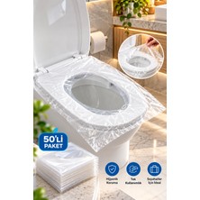 Syn Aksesuar 50 Adet Tek Kullanımlık Hijyenik Klozet Kapağı Koruyucu Şeffaf Poşet – Seyahat Tipi Pratik Wc Oturak Örtüsü