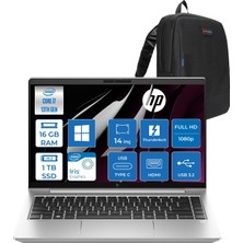 Hp Elitebook 640 G10 Intel Core I7-1370P 16GB Ddr4 1tb SSD Intel Iris Xe Graphics 14" Fhd IPS Windows 11 Pro Taşınabilir Bilgisayar 9X1B8ESWP02 + Zettaçanta