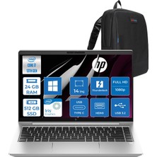 Hp Elitebook 640 G10 Intel Core I7-1370P 24GB Ddr4 512GB SSD Intel Iris Xe Graphics 14" Fhd IPS Windows 11 Pro Taşınabilir Bilgisayar 9X1B8ESWP05 + Zettaçanta
