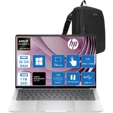 Hp Elitebook x G1A Amd Ryzen Aı 9 Hx Pro 375 32GB LPDDR5X 1tb SSD Amd Radeon 890M 14" 2.8k OLED Dokunmatik Windows 11 Pro Taşınabilir Bilgisayar CP0E5ETWP02 + Zettaçanta