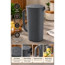 Dovi Home Kapaklı Plastik Sürahi Gri 1,8 Litre