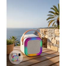 Bluetooth Karaoke Mikrofon Hoparlör Seti 6 Saat Pil Ömrü