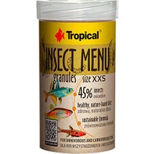 Şanal Böcek Menü Granül Boyut Xxs 100 ml / 64 G - Batan, Çok Ince Granül Şeklinde Balık Yemi 3 Böcek Bazlı