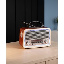 Bluetooth Radyo Ahşap Eskitme Tasarım Fm Am Sw