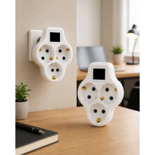 3 Prizli Direkt Priz Takılan Kablosuz Çoklayıcı 2'li Set