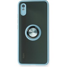Xiaomi Redmi 9A Kılıf Montreal Yüzüklü Silikon Kapak - Buz Mavi