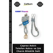 Carlburn Çapraz Askılı Telefon Askısı ve Şık Charm Bileklik Seti Tarz Anahtarlık Uzun Askı